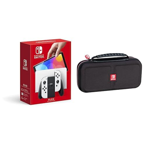 Nintendo Switch OLED Model with White Joy-Con and Black Travel Case Y108215