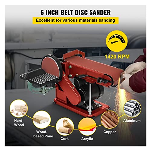 4x36 Inch and 6 Inch Disc 350W Benchtop Belt Disc Sander X1488