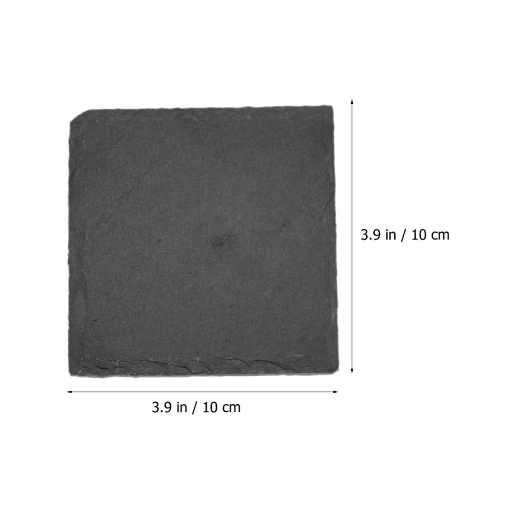 Black Natural Stone Coasters 12pcs H105672