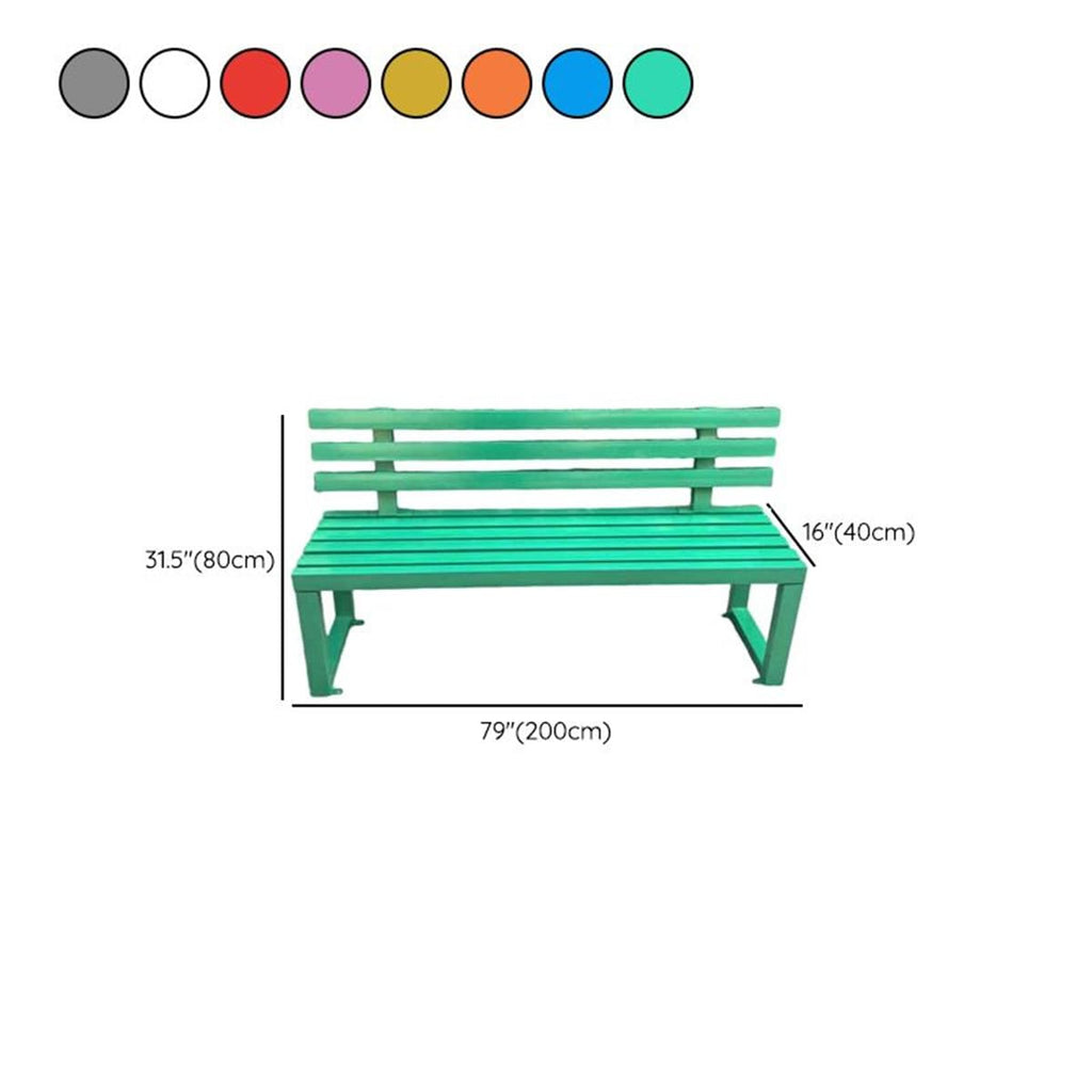 Iron Patio Bench with Backrest Pink 79" L x 16" W x 31" H I542
