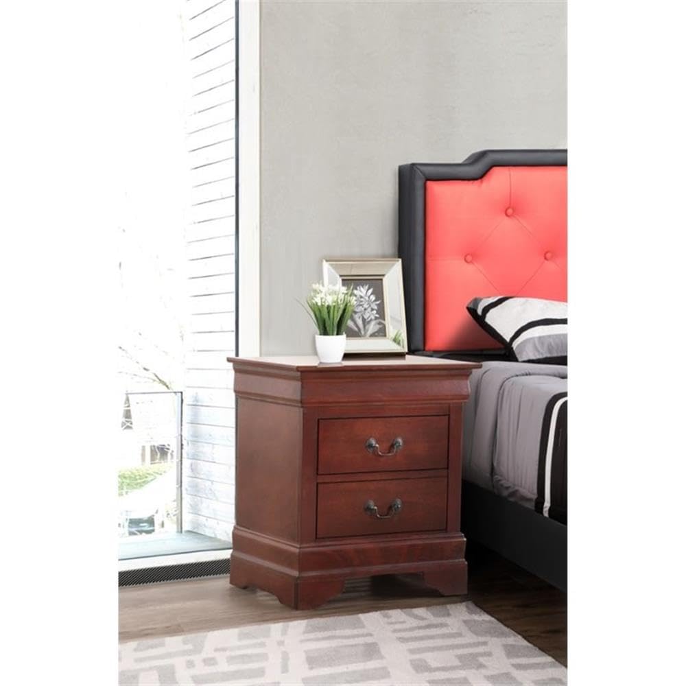 Set of 2 Queen Sleigh Bed and 2-Drawer Nightstand Q22514