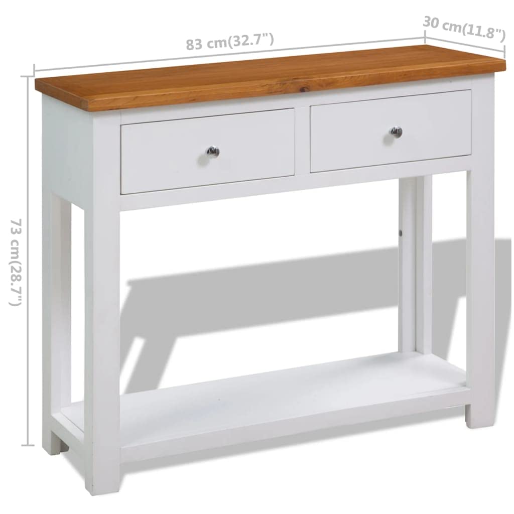 Solid Oak Wood Console Table I6981