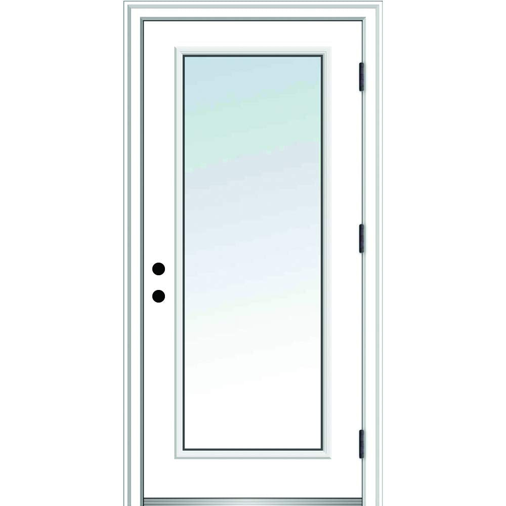 Steel Prehung Door Full Lite Clear Low-E Glass 32"x80" D1920
