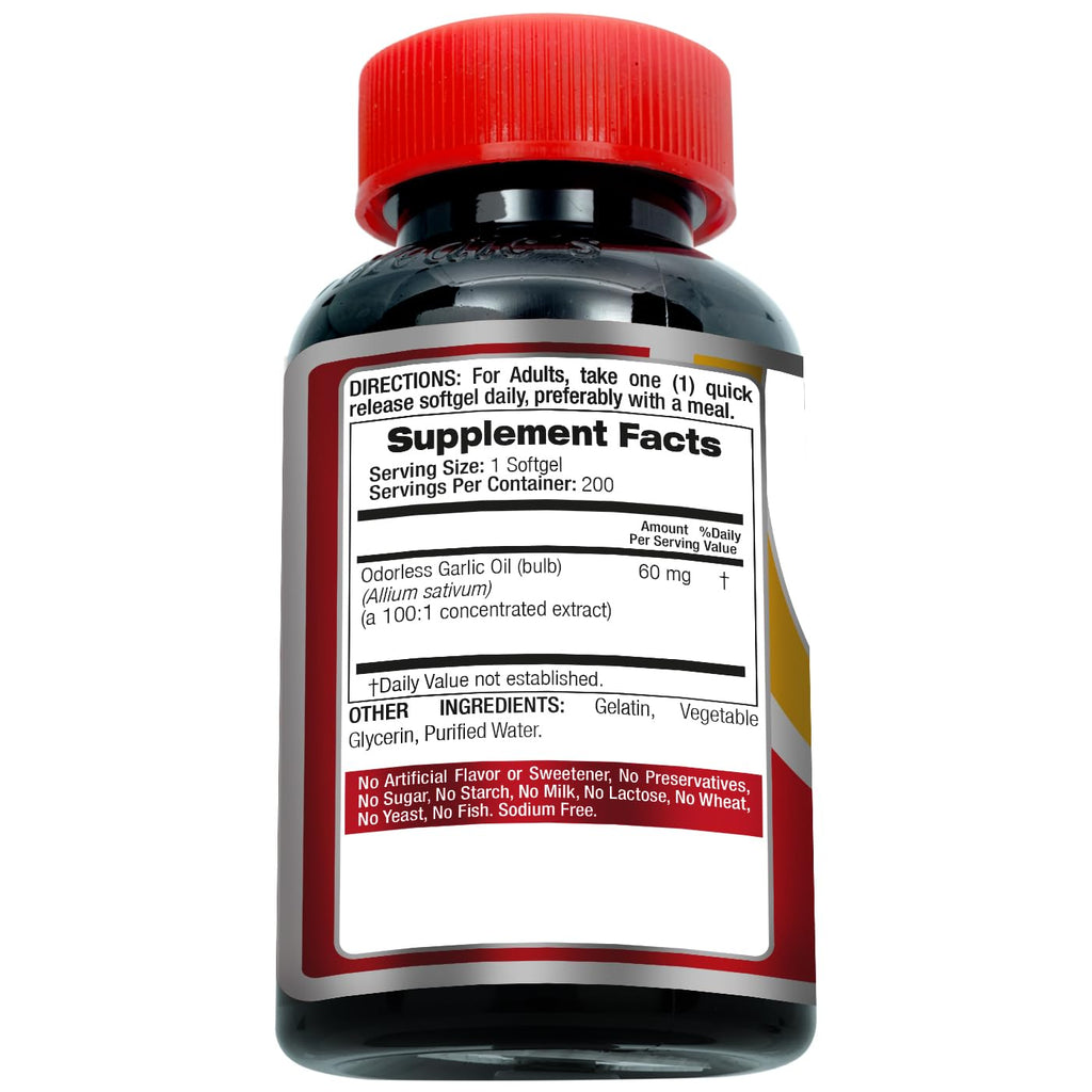 Garlic Supplements 200 Softgels A395