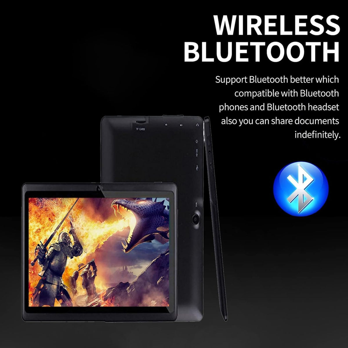 Android Tablet 7-inch HD Display 1GB +8GB 3000 mAh Black V944268