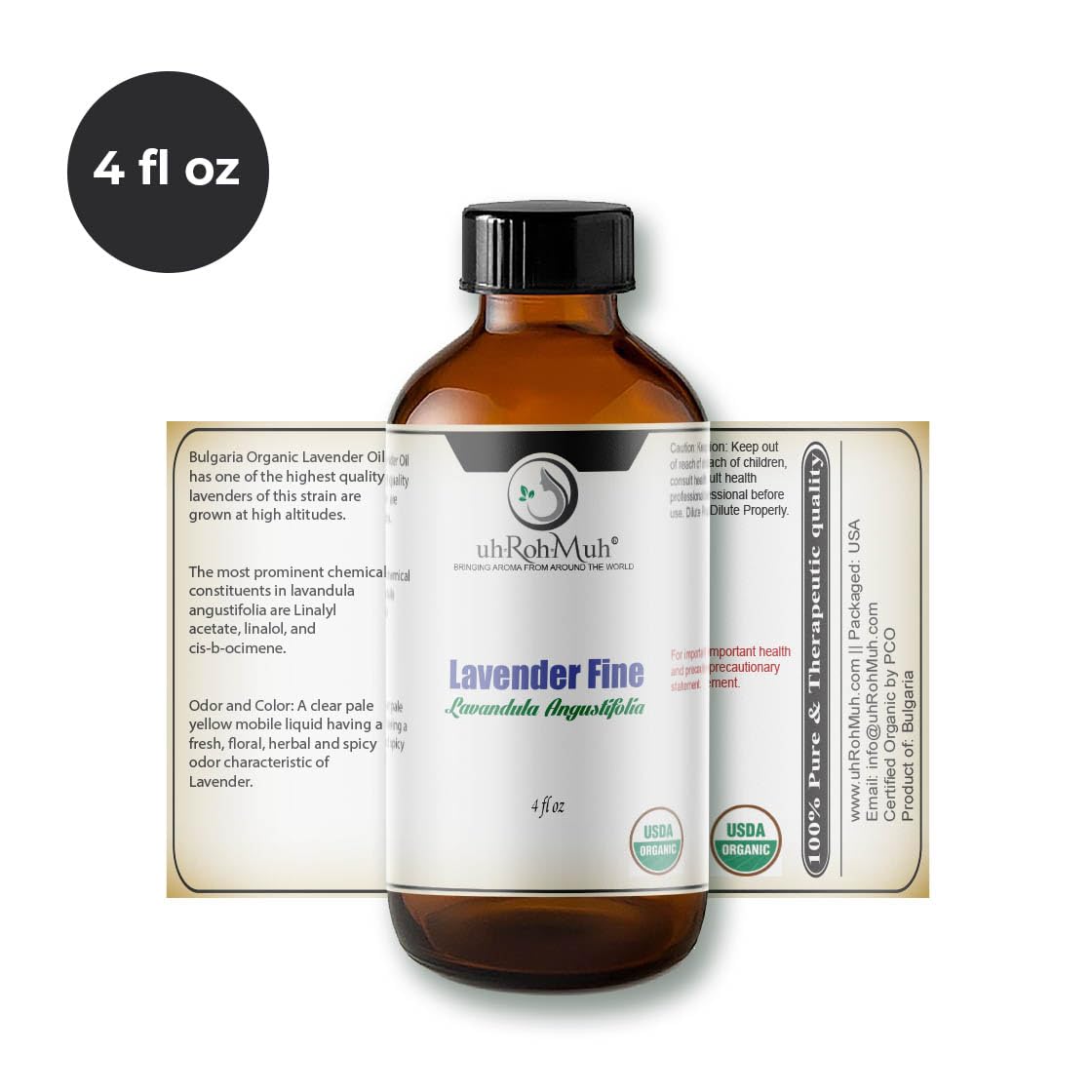 Lavender Organic Essential Oil 4 Fl Oz A81136