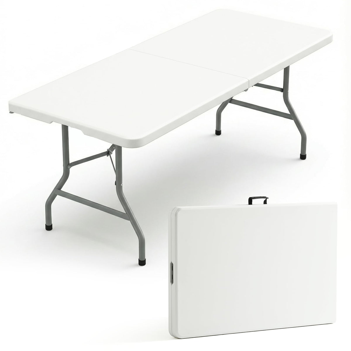 6 Foot Foldable Table with Handle & Steel Legs M878812