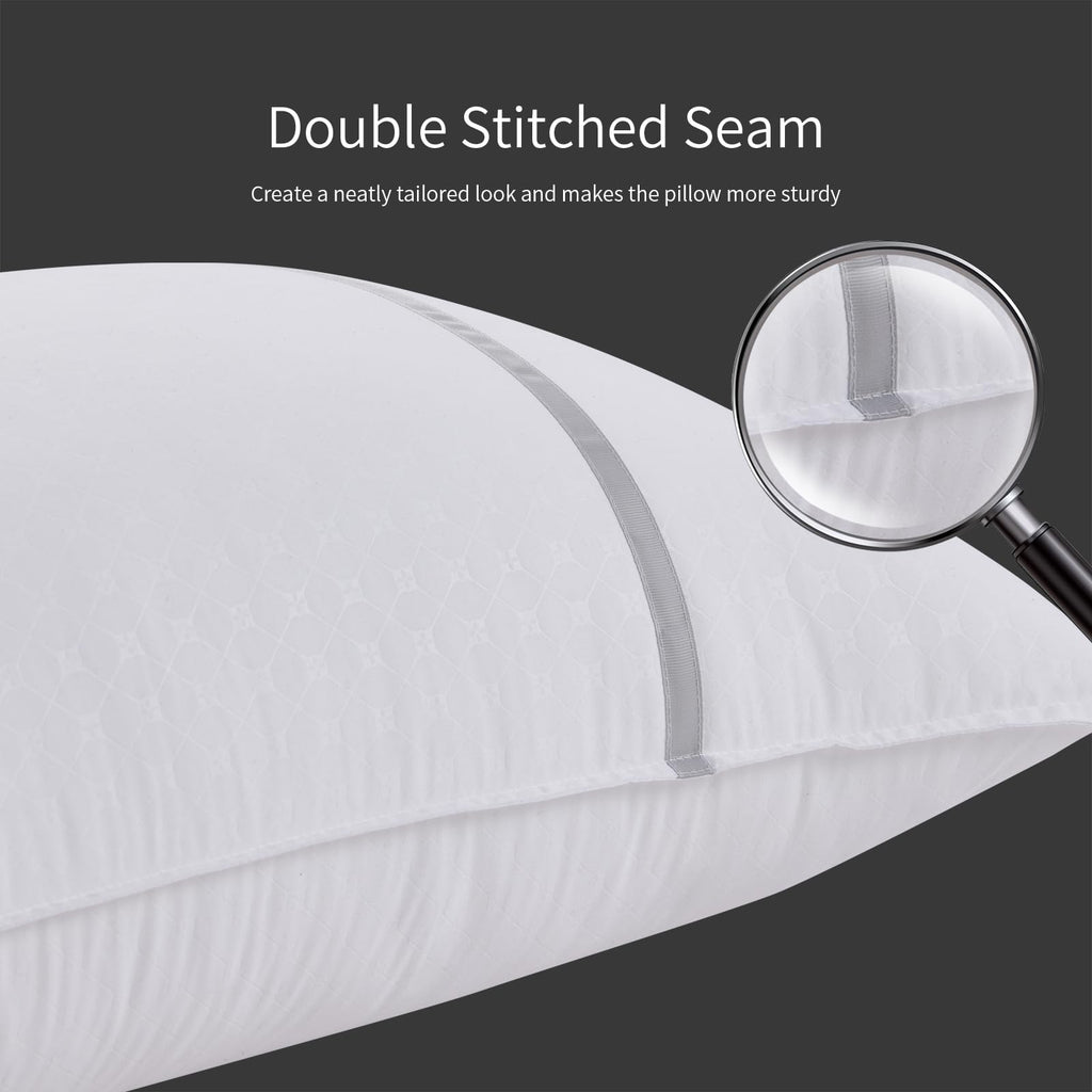 Queen Size Set of 2 Medium Firm Down Alternative Bed Pillows N1724