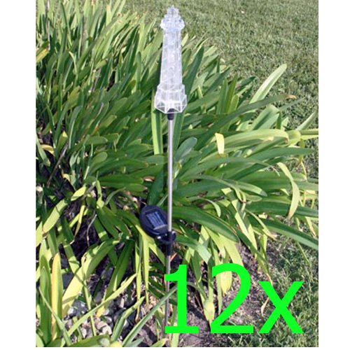 Solar Powered Lighthouse Garden Stake Color Changing Light 12 PCS T103
