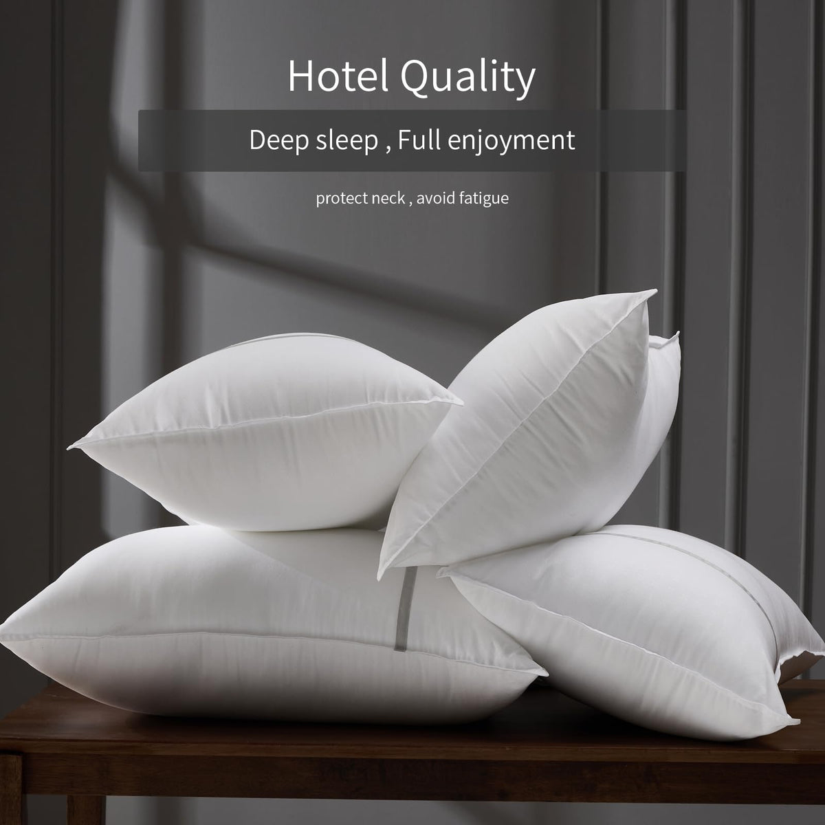 Queen Size Set of 2 Medium Firm Down Alternative Bed Pillows N1724