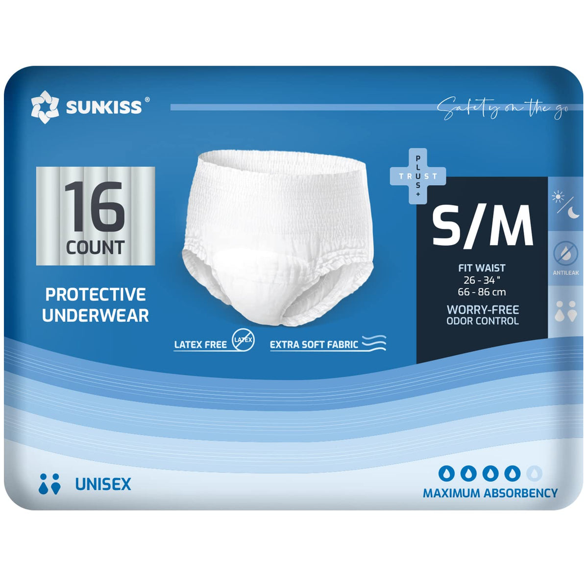 Incontinence Disposable Underwear Small/Medium 16 Count & Wet Wipes 200 Count M197345
