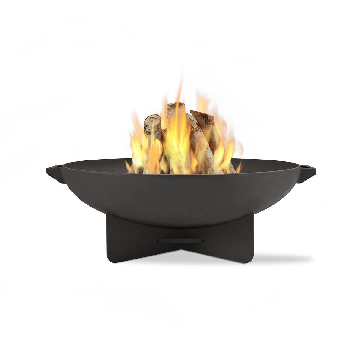 36” Round Wood Burning Steel Fire Pit with Spark Screen, Poker, Log Grate and Storage Cover Y869130
