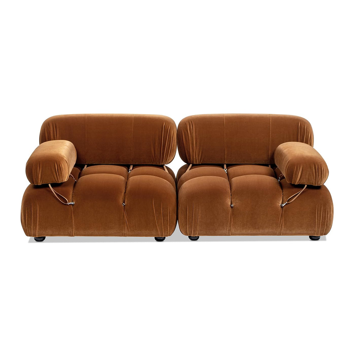 Burnt Orange Performance Velvet 2-Piece Loveseat Sofa Y825644