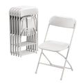 6 Pack White Plastic Folding Chair with Steel Frame F417