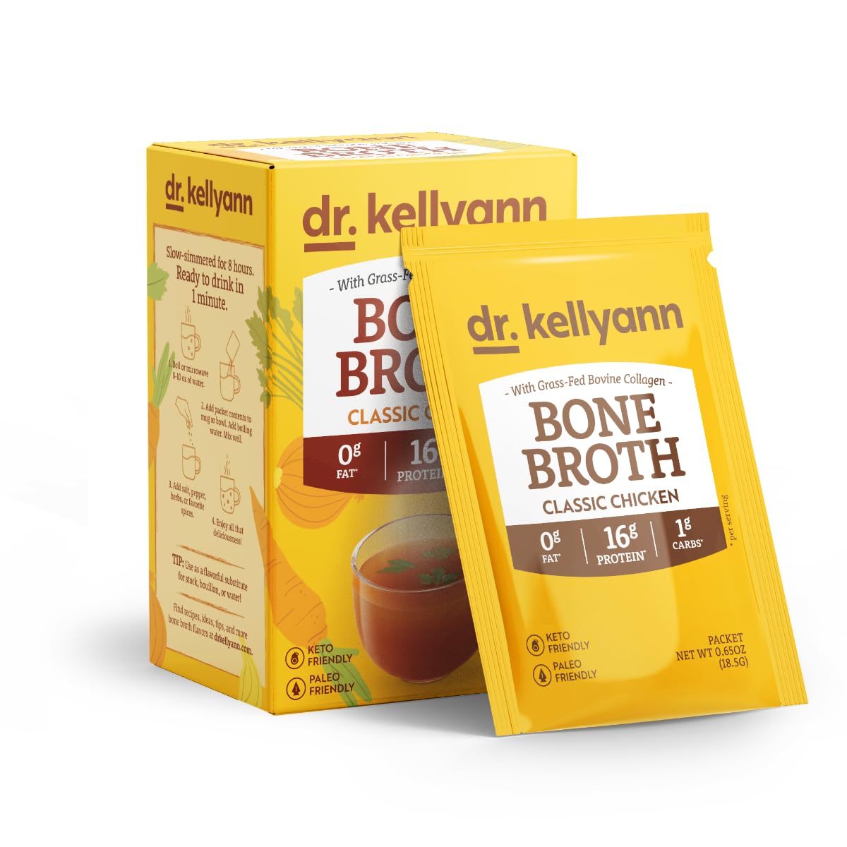 Bone Broth Powder Packets Classic Chicken Flavor 70 servings K547893