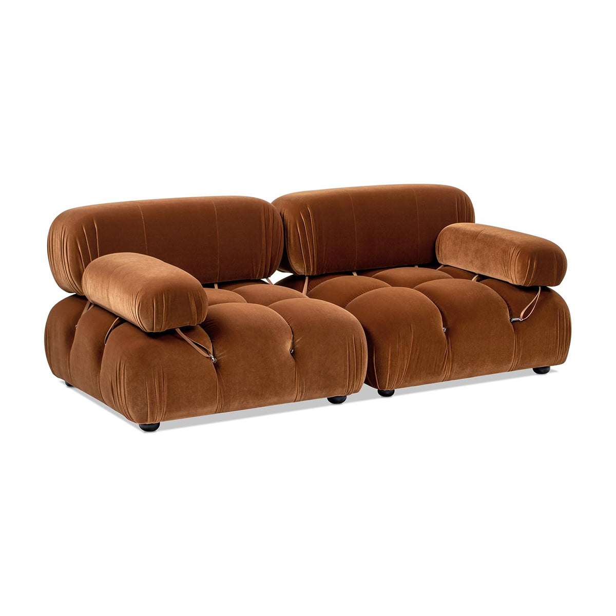 Burnt Orange Performance Velvet 2-Piece Loveseat Sofa Y825644