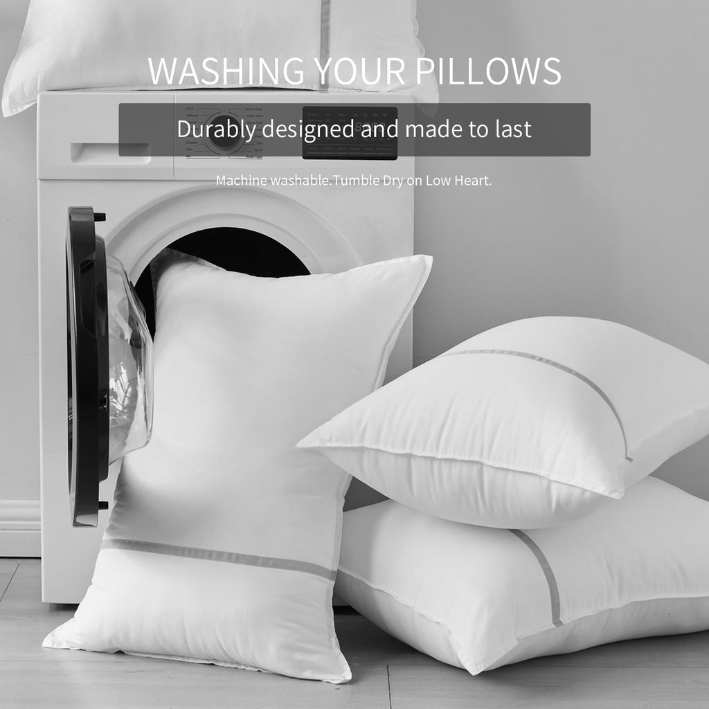 Queen Size Set of 2 Medium Firm Down Alternative Bed Pillows N1724