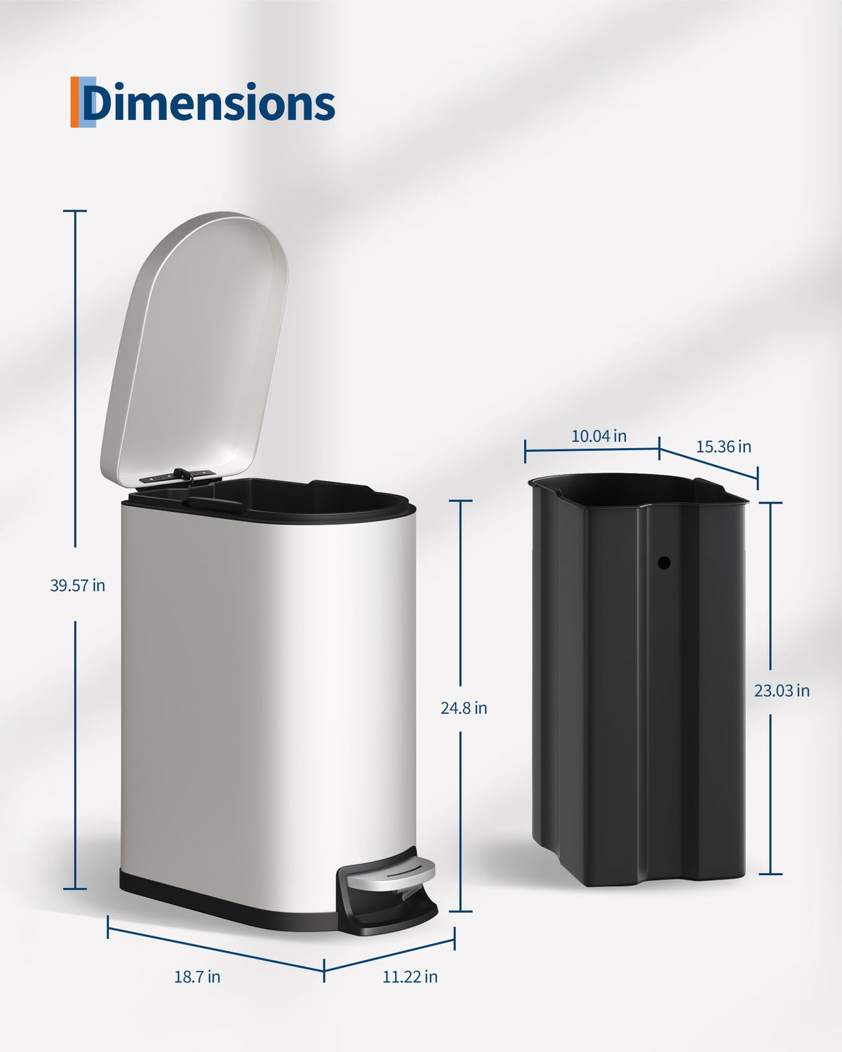 13.2 Gallon Stainless Steel Kitchen Trash Can Y182