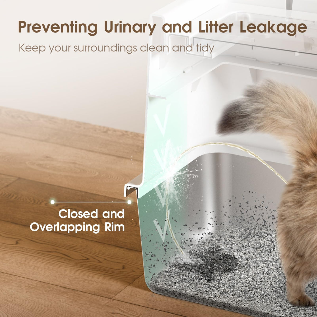XL Stainless Steel Cat Litter Box with Lid E50444