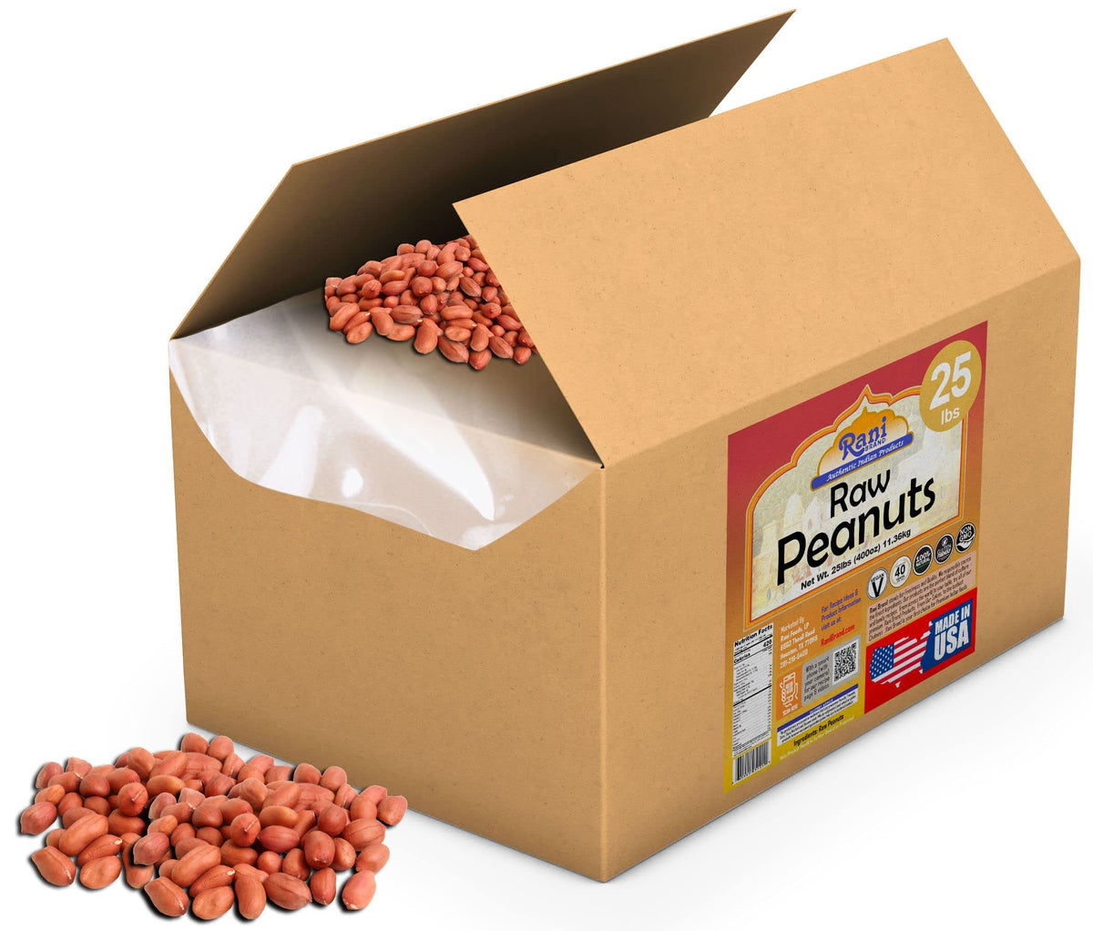 Raw Whole Peanuts With Skin 25lbs Bulk Box B644