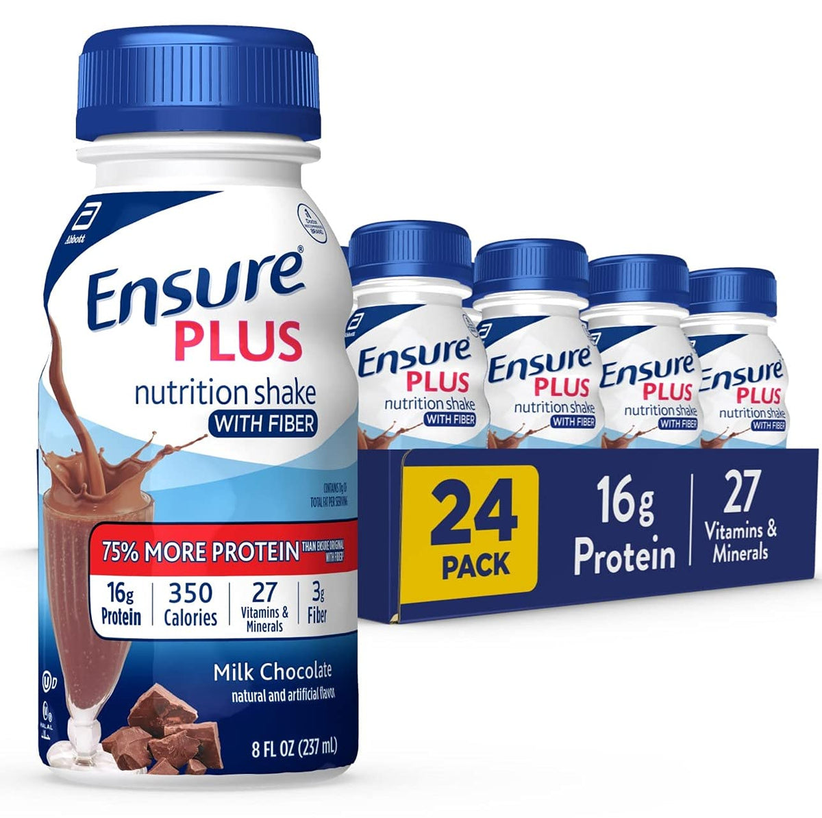 Milk Chocolate Nutrition Shake, 16 Grams of Protein, 8 Fl Oz (Pack of 24) H2064