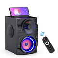 Portable Big Bluetooth Speakers with Light, Wireless with Subwoofer, FM Radio, LED Lights, EQ, Booming Bass, Bluetooth 4.2 Stereo Loud Outdoor/Indoor Retro, for Home, Camping, Travel, Black Y564