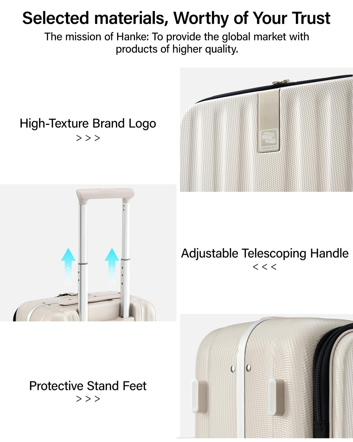 20 Inch Carry On Luggage with Wheels PC Hard Shell Suitcase V38667