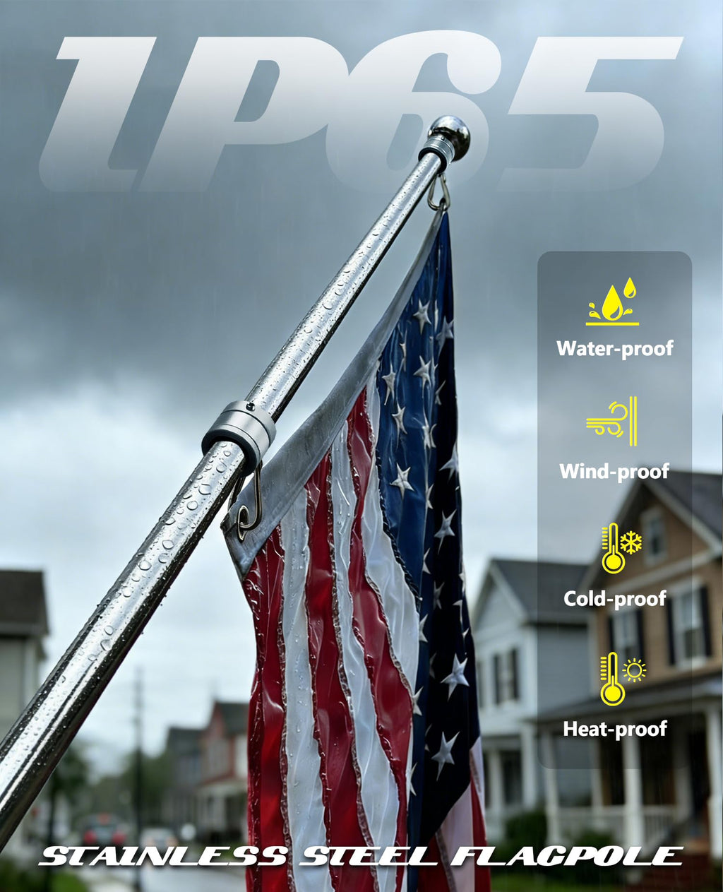 Heavy Duty Stainless Steel Flag Pole Y4478