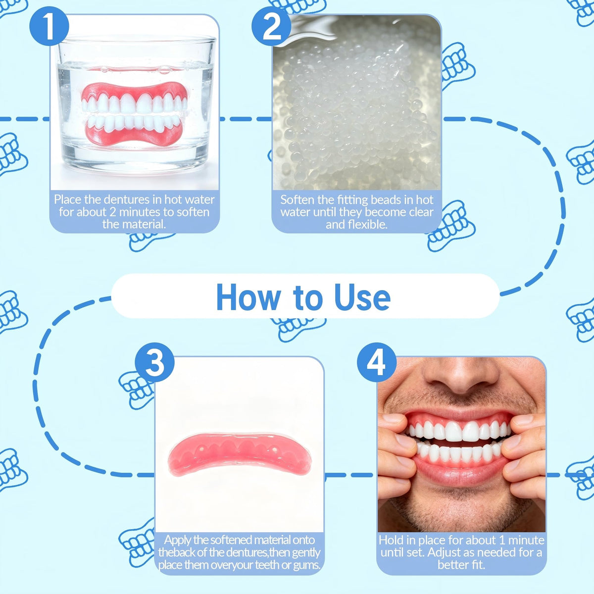 Moldable False Teeth Kit with Upper & Lower Set B1379