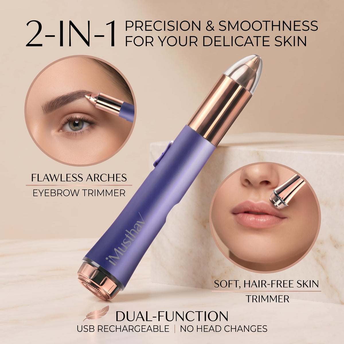 2-in-1 Facial Hair Remover & Eyebrow Trimmer G5829