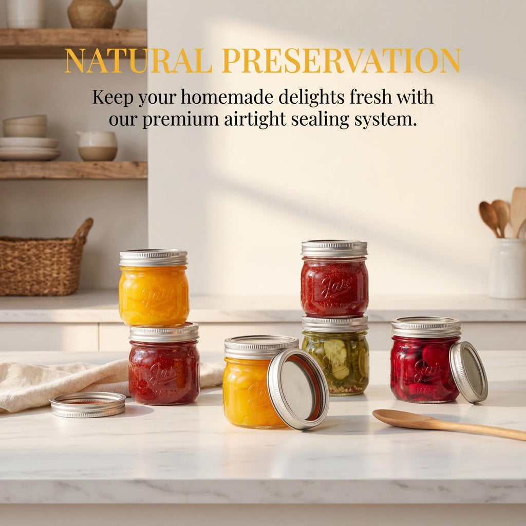 12 Pack 12 Oz Wide Mouth Airtight Glass Mason Jars W2679