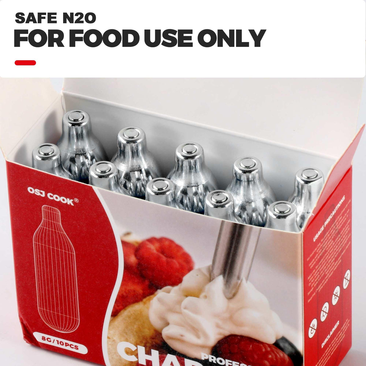 8g Whipped Cream Chargers 10-Pack N2O Cartridges S679