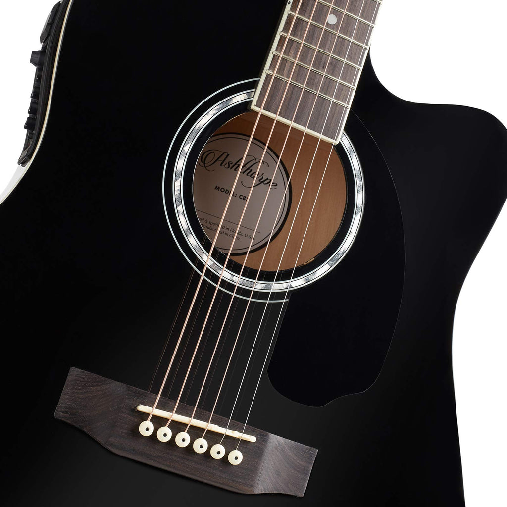 Black Cutaway Thinline Acoustic-Electric Guitar N1972
