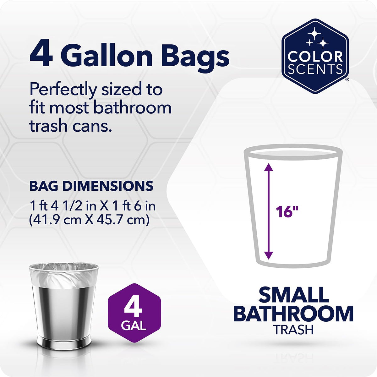 4 Gallon Drawstring Trash Bags 480 Bags Lavender N153180