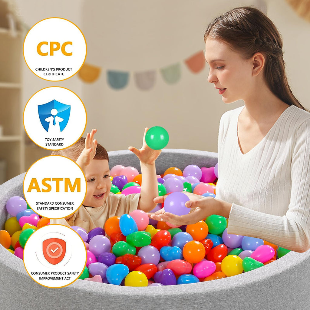 Pack of 100 200 500 BPA Free Non-Toxic Crush Proof Play Balls U493