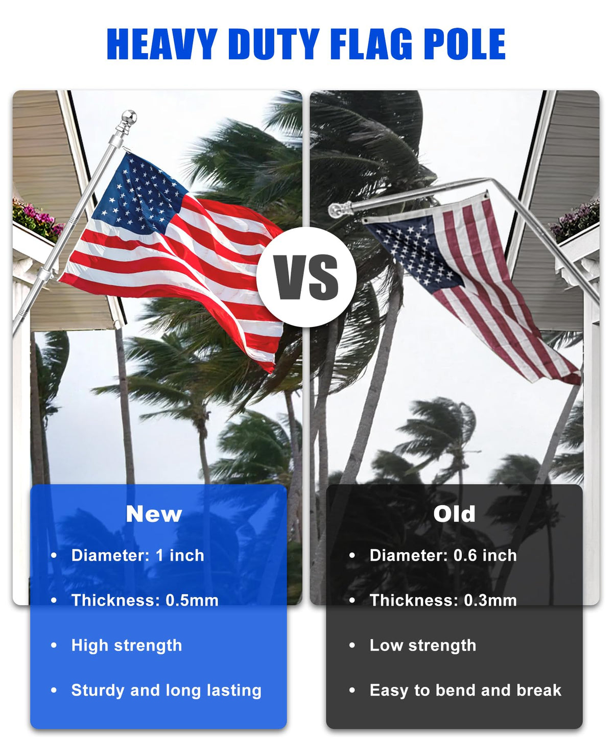 T304 Stainless Steel Flag Pole N52582