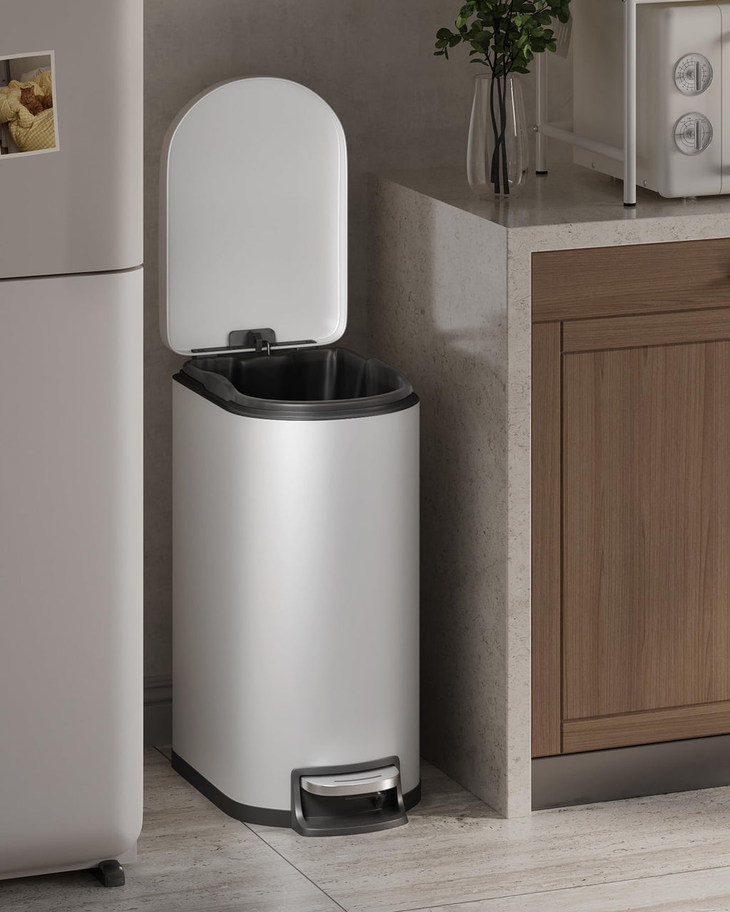 13.2 Gallon Stainless Steel Kitchen Trash Can Y182