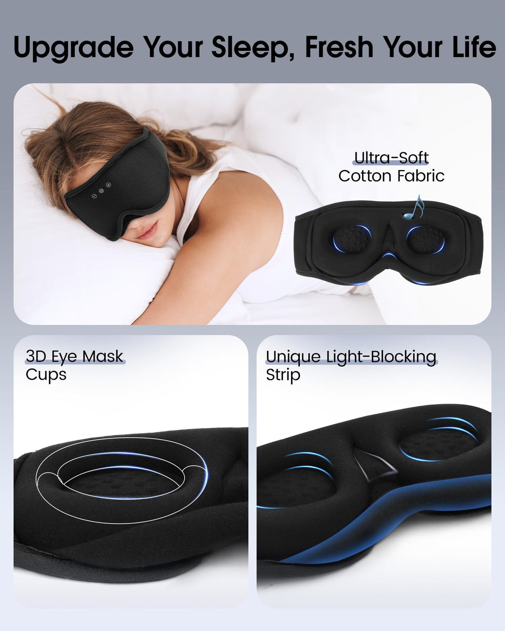Sleep Mask Bluetooth Headphones U79686
