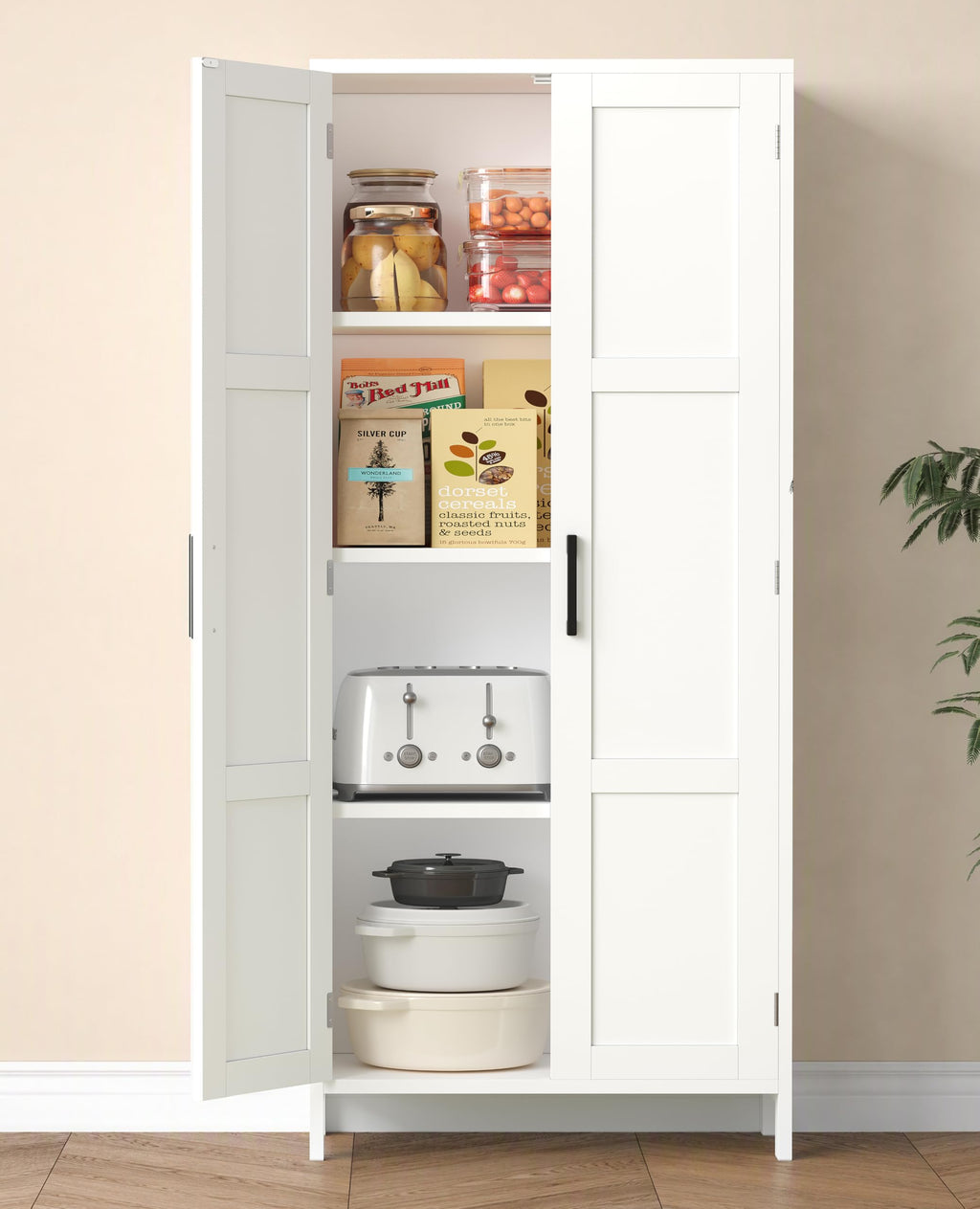 51.2"H Tall White 2 Doors Bathroom Cabinet N289305