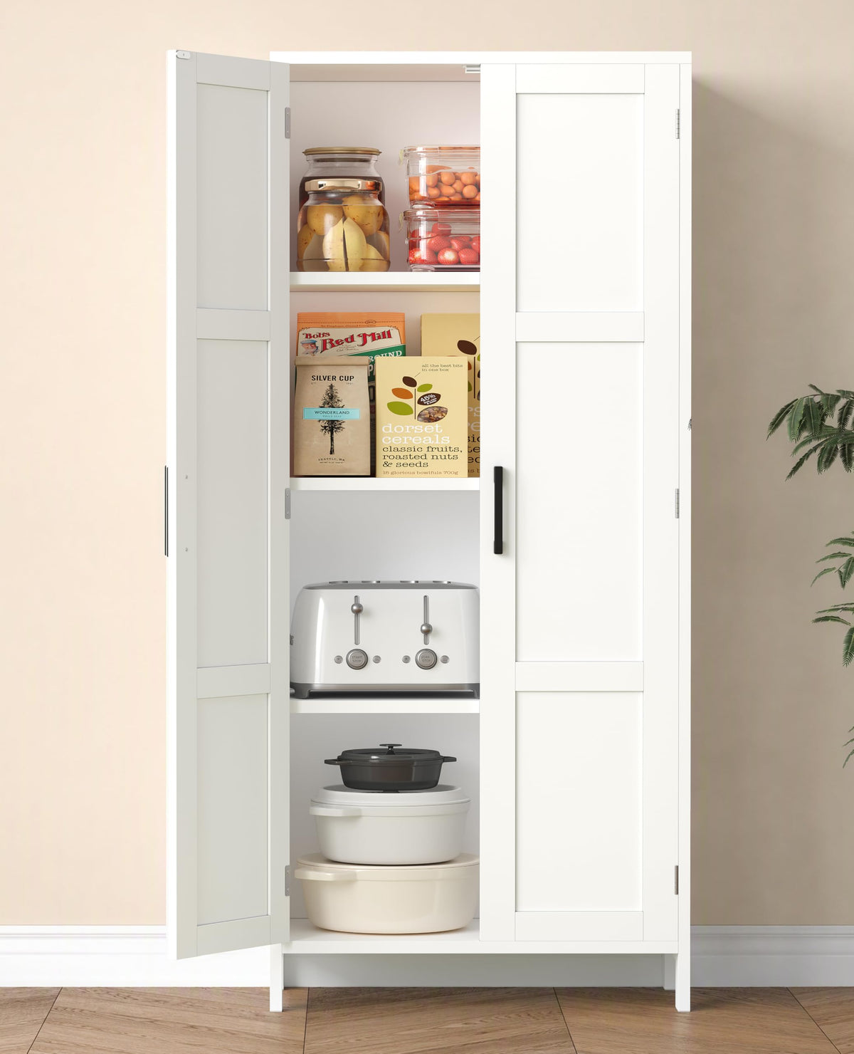 51.2"H Tall White 2 Doors Bathroom Cabinet N289305