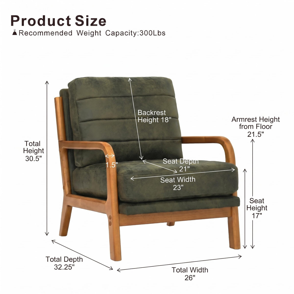 Mid Century Modern Faux Leather Accent Chair Set of 2 G5948