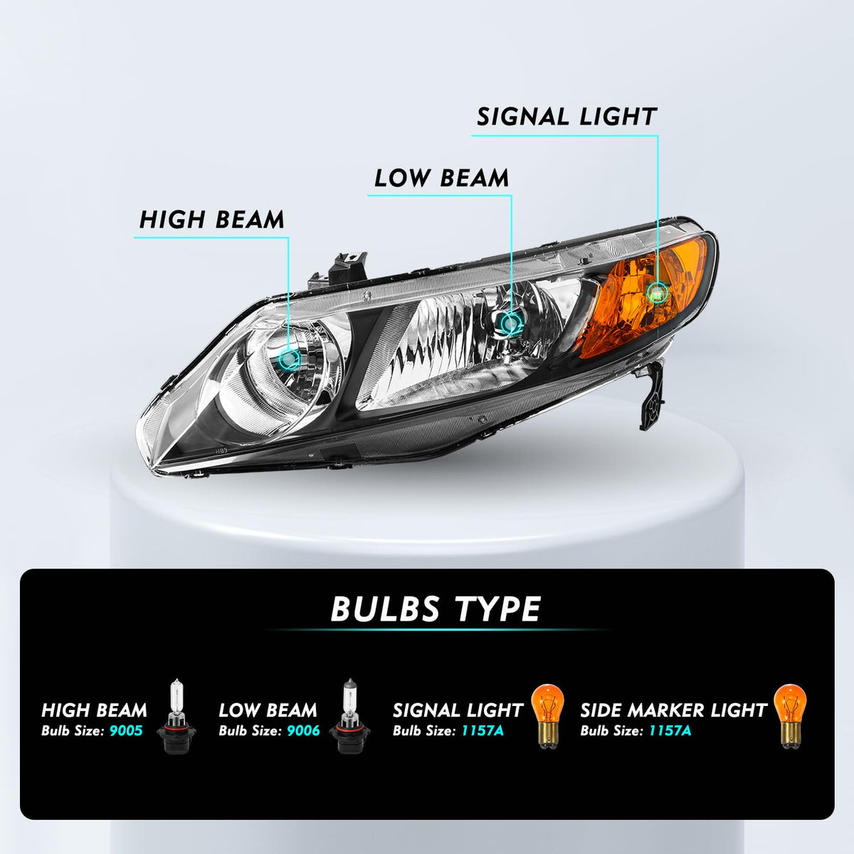Headlight Assembly Set Driver & Passenger Side K6822