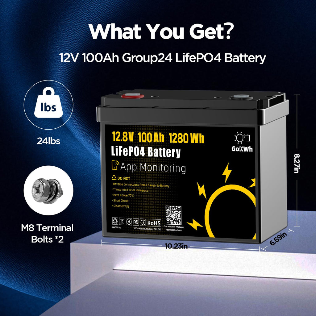 12V 100Ah LiFePO4 Lithium Battery F7444