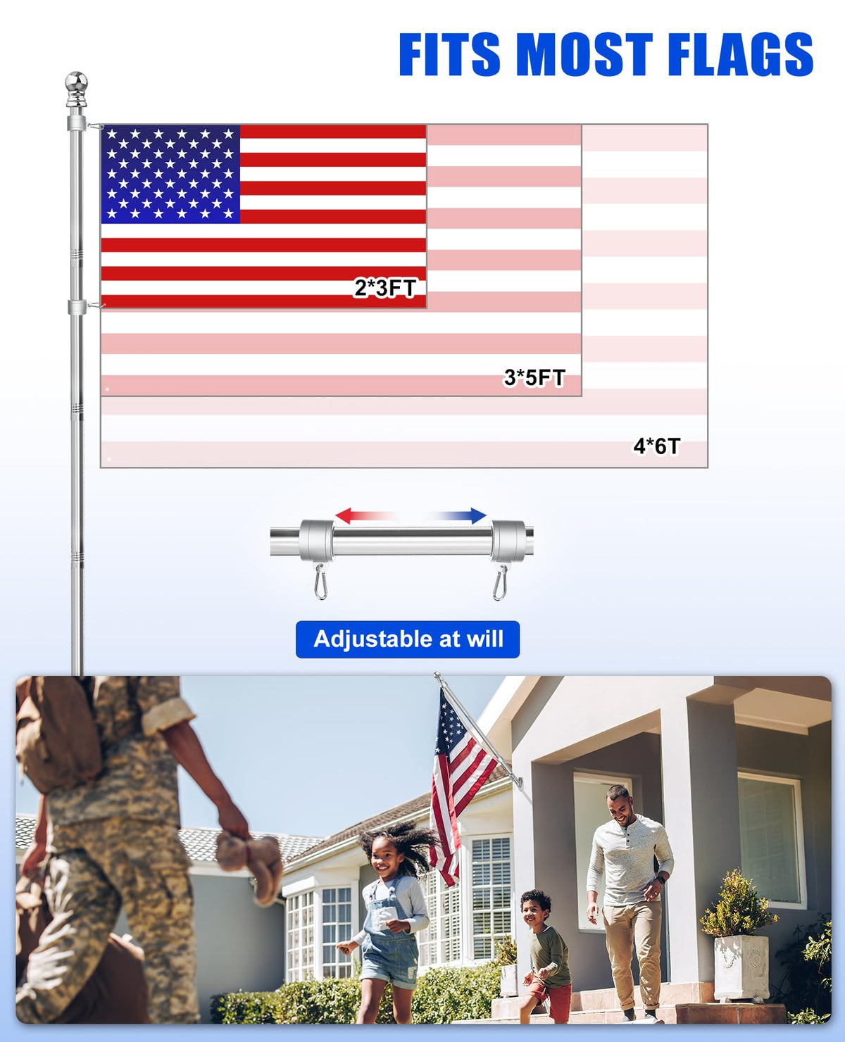 T304 Stainless Steel Flag Pole N52582