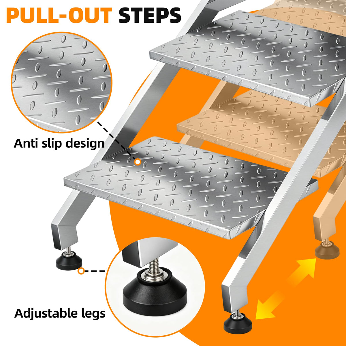 304 Stainless Steel Dog Washing Station with Stairs and 2 Drawers F998963