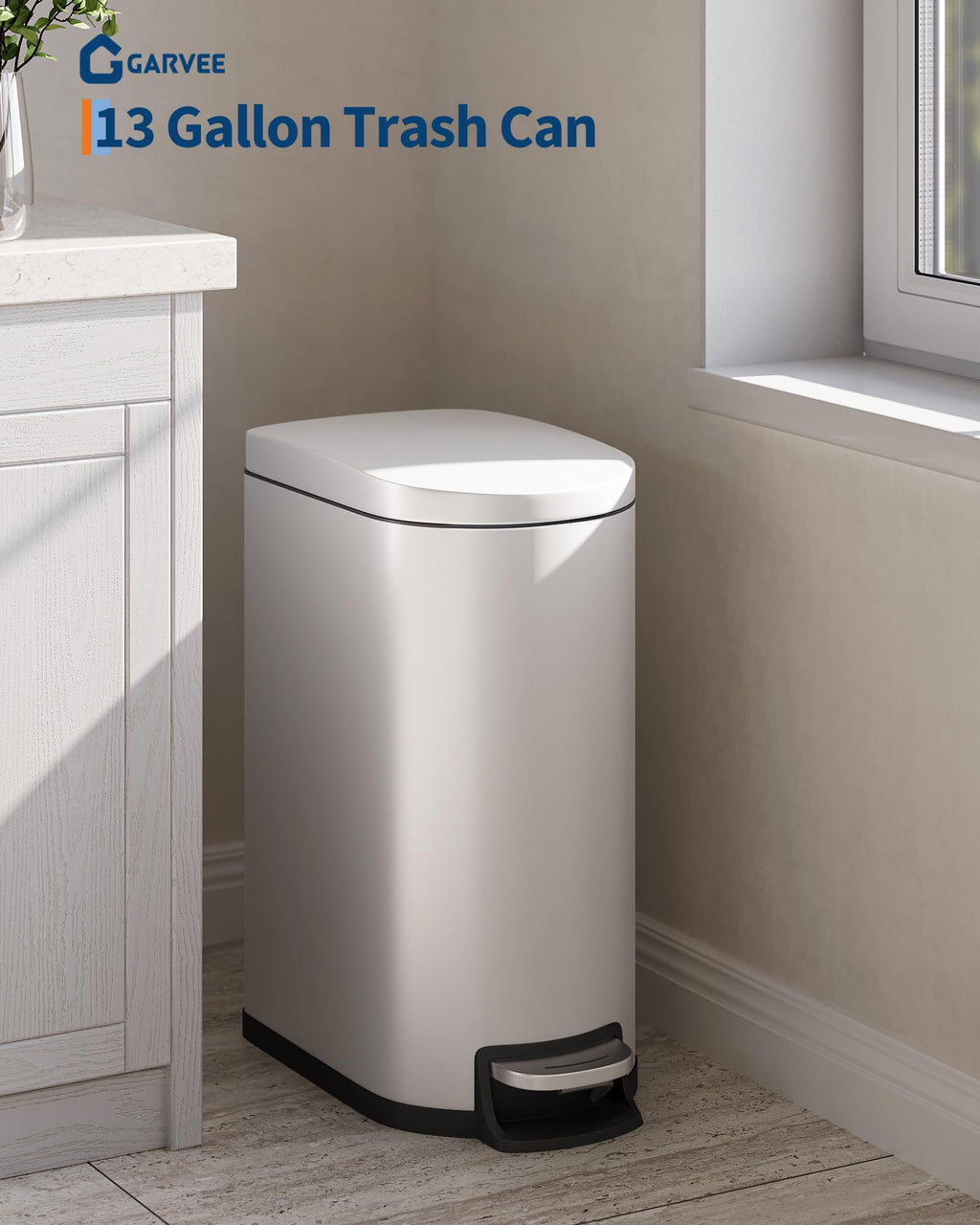 13.2 Gallon Stainless Steel Kitchen Trash Can Y182