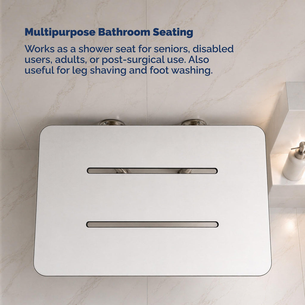 Wall Mounted Phenolic Folding Shower Seat with Legs A9092