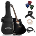 Black Cutaway Thinline Acoustic-Electric Guitar N1972