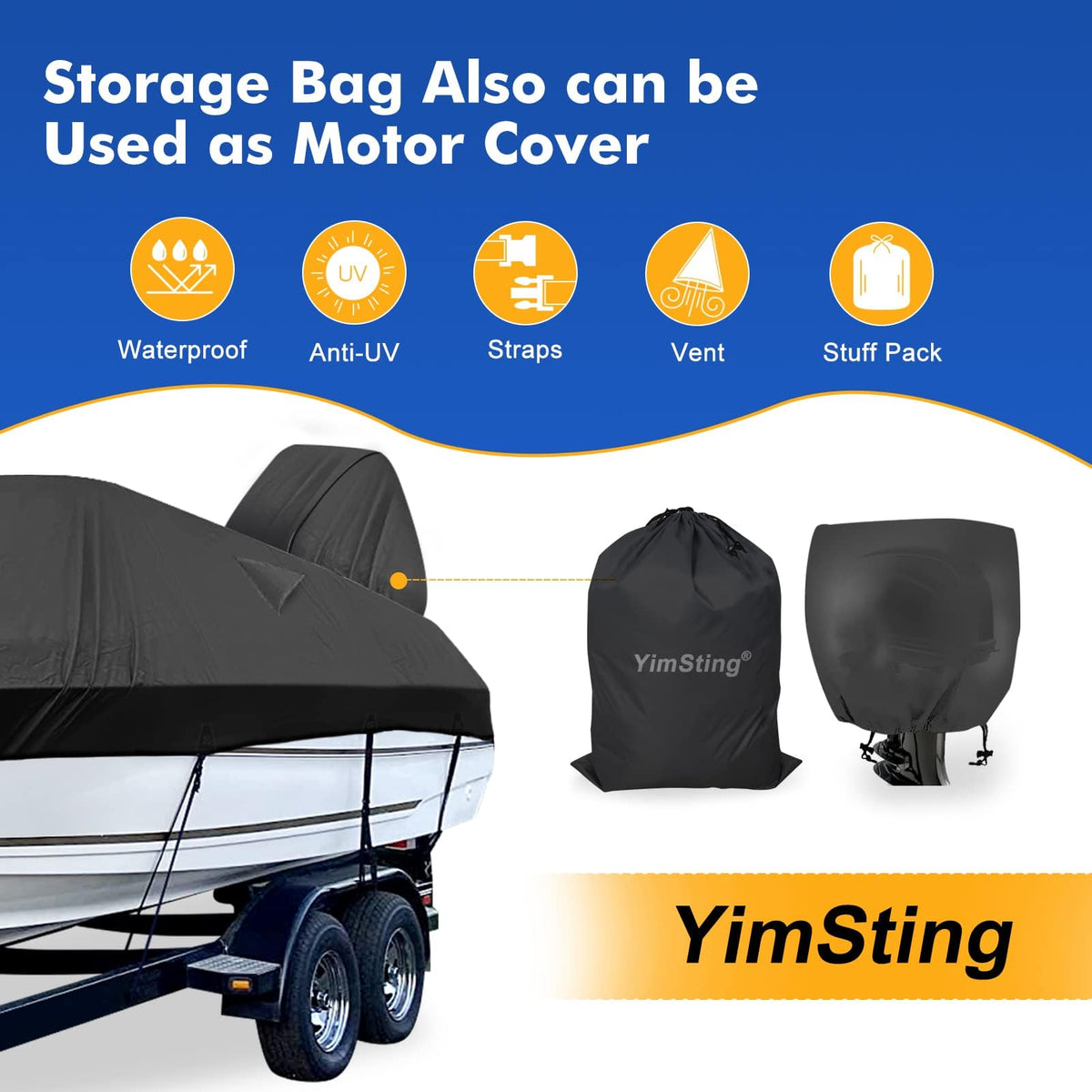 14-16 ft Waterproof V-Hull Boat Cover Q379859