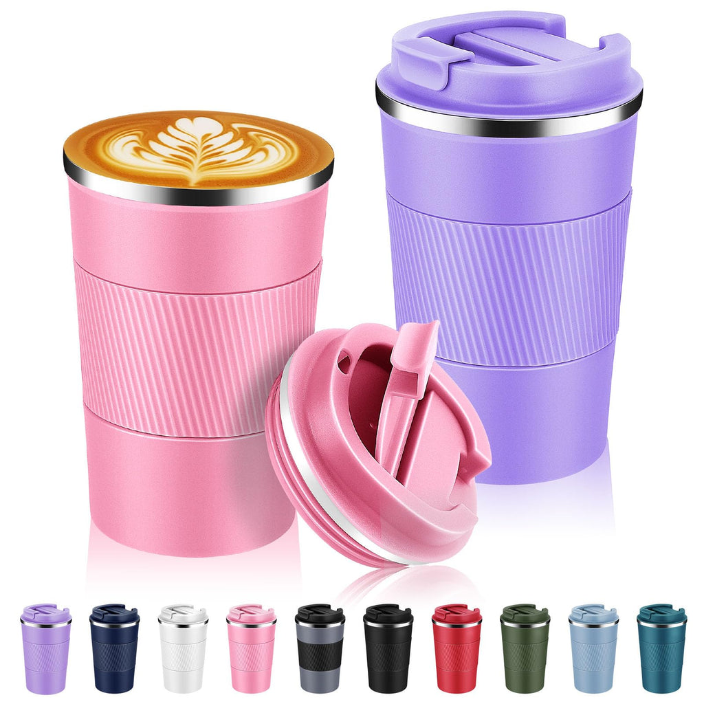 13 oz Stainless Steel Insulated Travel Coffee Mug 2 Pack Y546184